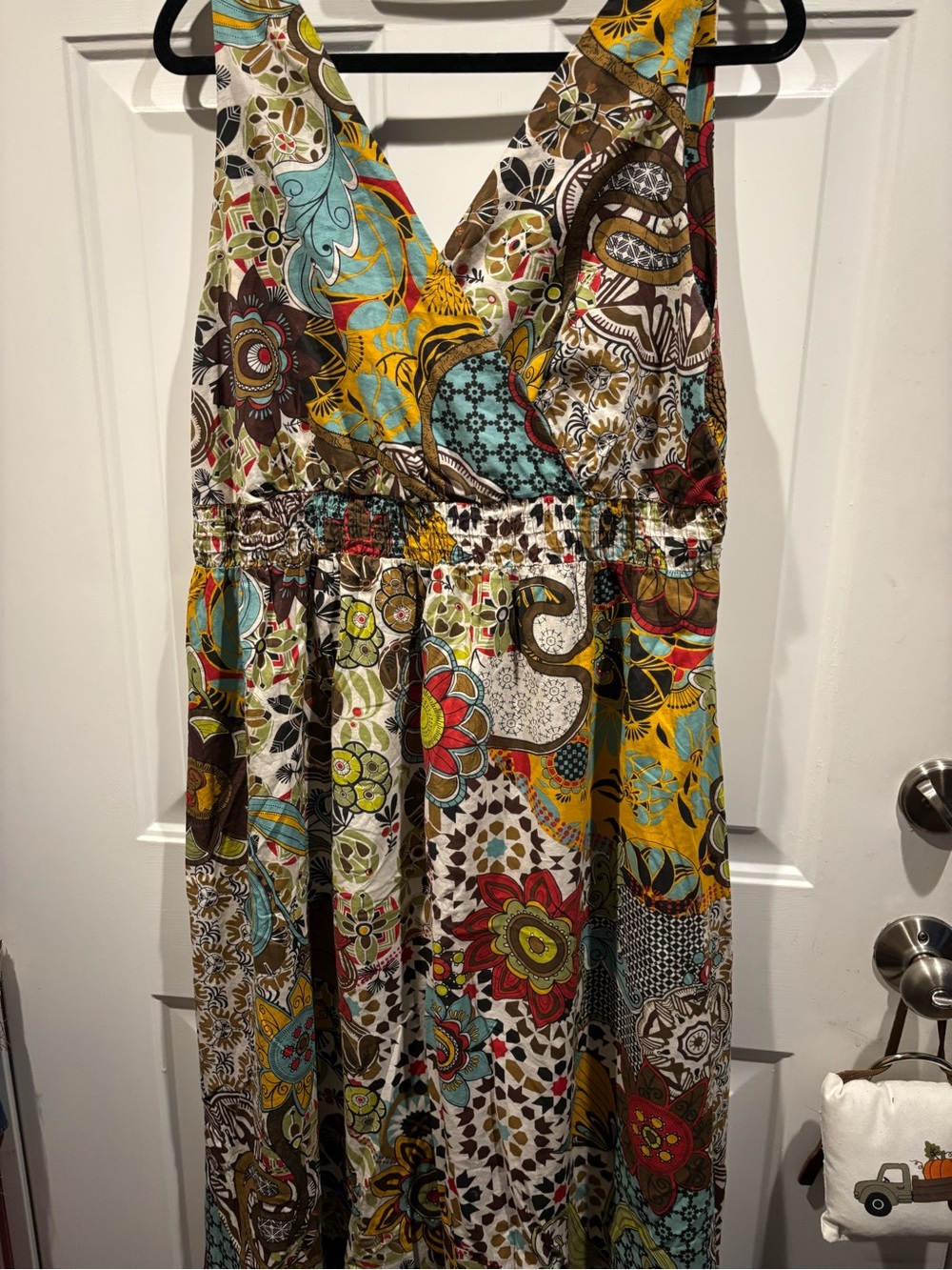 Boho Floral Patchwork Sleeveless Maxi Dress - Multicolor Avenue size 18/20